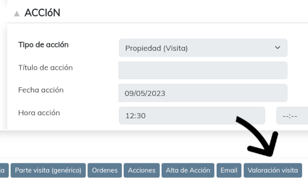 Botón para solicitar valoración de la visita al cliente